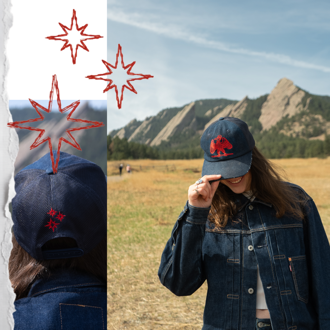 Denim trucker hat